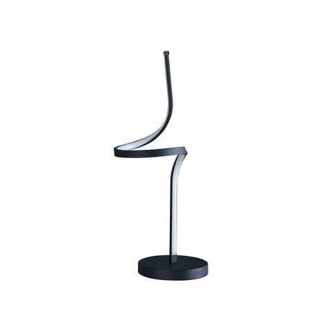ORE INTERNATIONAL 22 in. LED Apollo Spiral Curved Tube Modern Table Lamp, Matte Black HBL2461